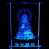 Seated Buddha 3D Laser Engraved Crystal with Light Base