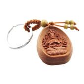 Thousand Hand Kwan Yin Wooden Key Chain