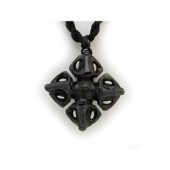 Tibet Iron Nickel Double Dorje Pendant Necklace1