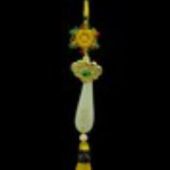 White Jade Golden Feng Shui Ruyi Tassel