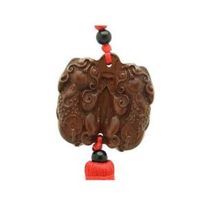 Wooden Double Pi Yao Good Fortune Tassel1