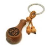 Wooden Wealth Vase Key Ring