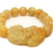 Yellow Jasper Pi Xiu with 12mm Beads Bracelet