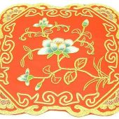 10Crt Gold Thread Silk Embroidered Flower Mat1