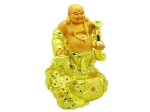 12 Golden Laughing Buddha with Treasure for Wealth Luck