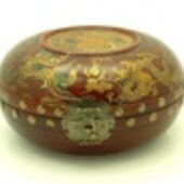 9 Oriental Antique Style Dragon & Phoenix Box (Round)