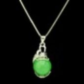 925 Silver Dragon Grasping Jade Ball Pendant