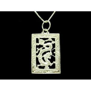 925 Silver Dragon Pendant with Silver Chain1
