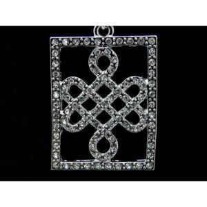 Bejeweled Feng Shui Mystic Knot Silver Key Chain1
