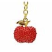 Bejeweled Red Apple Keychain