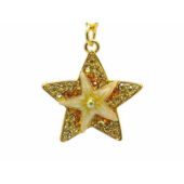 Bejeweled Starburst Keychain Good Luck Charm1