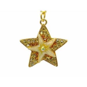Bejeweled Starburst Keychain Good Luck Charm1