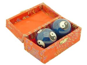 Blue Yin Yang Chinese Health Iron Balls1