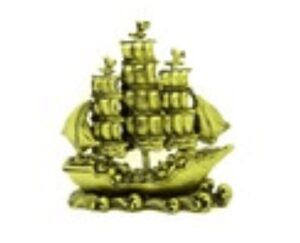 Brass Color Feng Shui Wealth Ship with Treasures