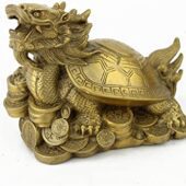 Brass Dragon Tortoise with Pakua