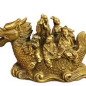 Brass Eight Immortals Sailing on Dragon Boat