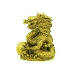 Brass Feng Shui Dragon Grasping a Pearl1