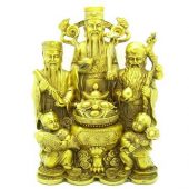 Brass Fuk Luk Sau With Wealth Pot And Children1