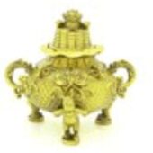 Brass Good Fortune Money Frog Incense Burner