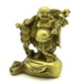 Brass Mini Traveling Laughing Buddha