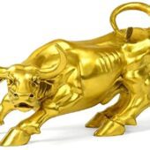 Brass Wall Street Bull