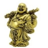 Bronze Colored Standing Laughing Buddha