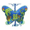 Butterfly-Shaped Brocade Embroidered Dragon and Phoenix Tassel5
