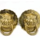 Chinese Temple Lion Head Door Knockers (S)