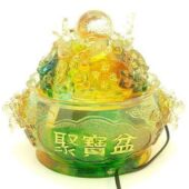 Colorful Crystal Liuli Wealth Pot Water Fountain