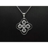 Dazzling Zirconia Mystic Knot Pendant Necklace1