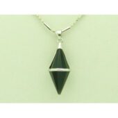 Double Terminated Polished Crystal Point Black Onyx Pendant1