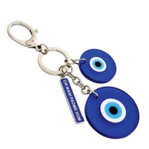 Evil Eye with Om Mani Padme Hum Keychain