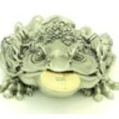 Exquisite Pewter Money Frog for Wealth Luck