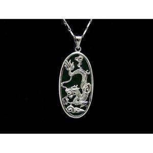 Feng Shui Dragon with Green Jade Pendant1