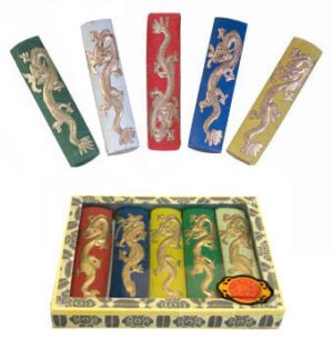 Five Colored Chinese Calligraphy Ink Stick Set with Dragon