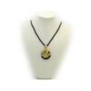 Gold Dragon Grasping Black Agate Necklace2