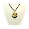 Gold Dragon Grasping Black Agate Necklace3