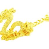 Golden Dragon Grasping Pearl Feng Shui Key Chain