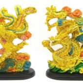 Golden Feng Shui Dragon and Phoenix