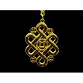 Golden Feng Shui Mystic Knot with Coins Key Chain1