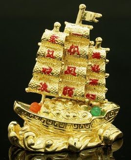 Golden Feng Shui Wealth Ship
