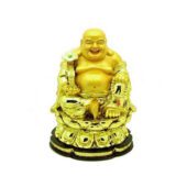 Golden Laughing Buddha Holding Ruyi on Lotus1