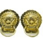 Golden Lion Head Door Knockers (L)