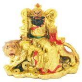 Golden Military Wealth Deity on Tiger