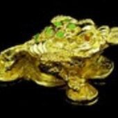 Golden Mini Three Legged Toad for Wealth Luck