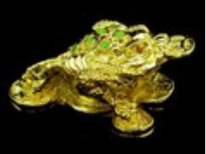 Golden Mini Three Legged Toad for Wealth Luck