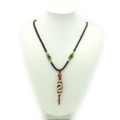 Golden Money Hook Dzi Bead Necklace