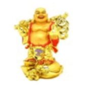 Golden Travelling Laughing Buddha for Good Fortune