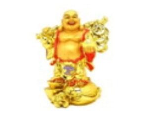 Golden Travelling Laughing Buddha for Good Fortune