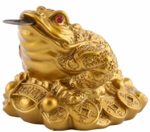 Good Fortune Money Frog on Gold Coins and Ingots (Large)